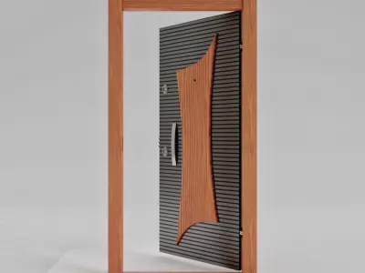 Wooden Entrance Door 3D model