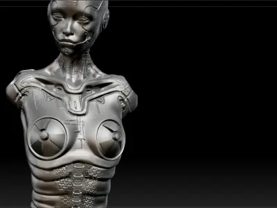 Synthetic Girl Low-poly 3D model