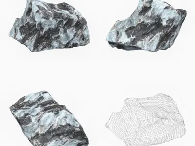 Snow Stone Collection Low-poly 3D model