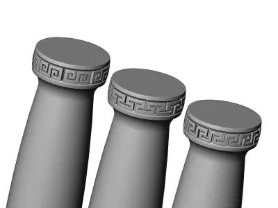 Rounded greek key model making miniature pillar columns 3D print model