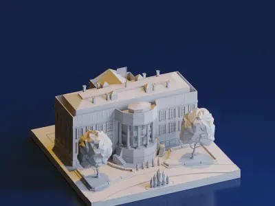 The White House Low-poly 3D model