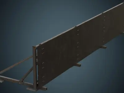 Traffic Barrier 5B Low-poly 3D model