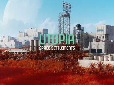 Space Settlements Low-poly 3D model