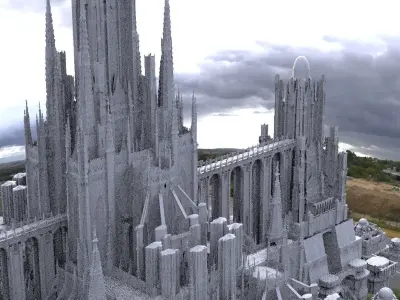 Bloodborne inspired Cathedral Ornate Fine architecture 3D model