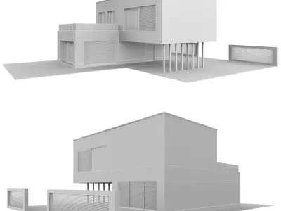 Vila01 house with three different views Low-poly 3D model