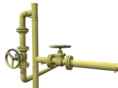 pipe set Low-poly 3D model