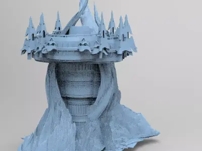 Alien holy mountain monolith 2 3D model