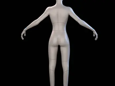 Advanced Female Humanoid Sci-fi Game Ready Character 3D Model Low-poly 3D model