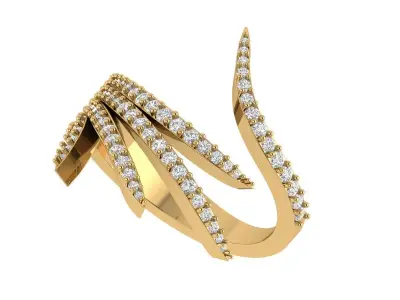 Feather Ring 3D print model get