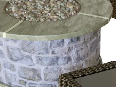 GardenSofa circular sofa and coffee table 3D model