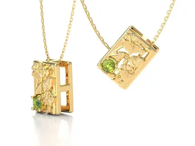 Birthflower Box Pendant August 3D print model