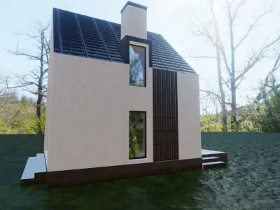 Cottage Building Low-poly 3D model