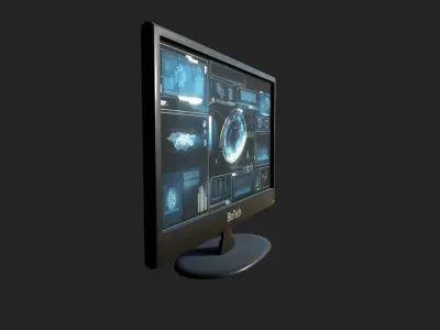 Futuristic Display Monitor Low-poly 3D model