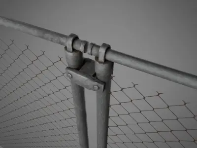Wire Fence Low-poly 3D model