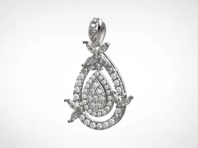 PE25 Classic Solitaire Pendant half ct CAD STL 18K  3g 3D print model