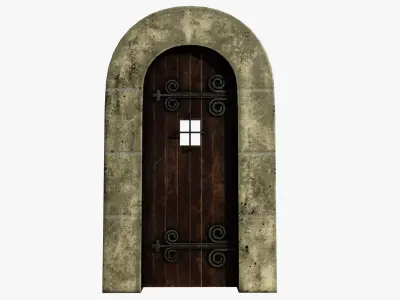 Medieval Door Low-poly 3D model 40