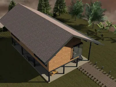 Tropical cafe 3D model