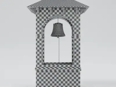 Old Mission Bell Tower 3D Model Stylized Low Poly Structure Free low-poly 3D model