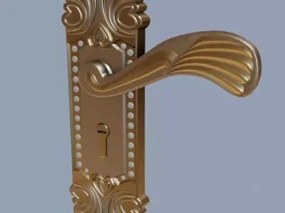 Door handle 3D model 5