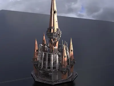 Dungeon Volcano Tower ruin 1 Low-poly 3D model