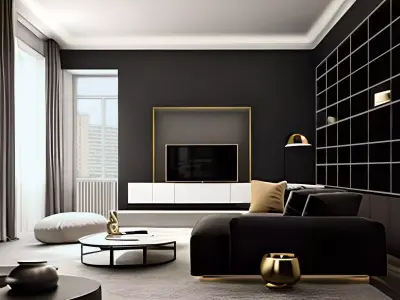 Elegante soggiorno contemporaneo 3D model