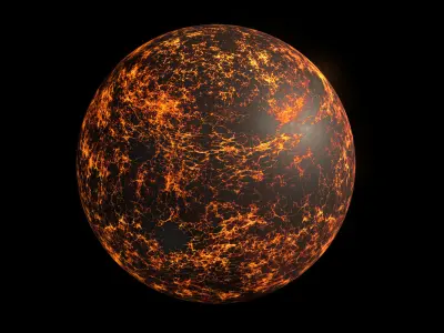 Lava Planet 01 - 8k PBR Low-poly 3D model