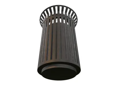 Black Steel Outdoor Trash 3D model