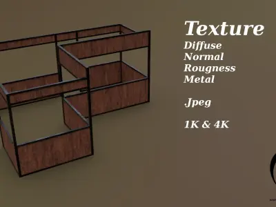 Stall stand 13 R Low-poly 3D model