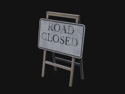 barrier road close Low-poly 3D model