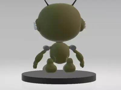 Cute Green Robot Character 3D Printable Model 3D print model