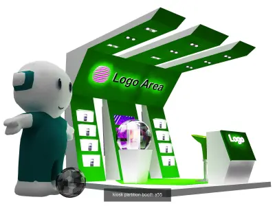 Soccer Stadium booth kiosk stand  G19 3D Model Pack