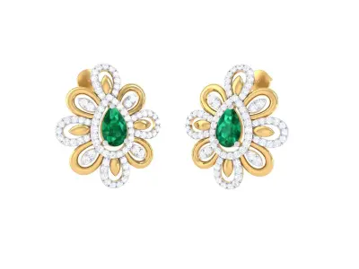 GemStone Diamond Light weight earring 11 3D print model