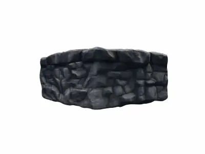 Base Forming Cliff Barrier By  Protection 3d Render 3D model