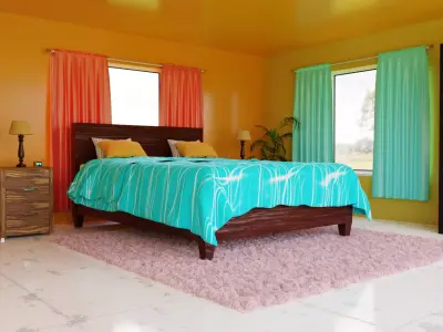 A COMMON DOUBLE BEDROOM Free 3D model