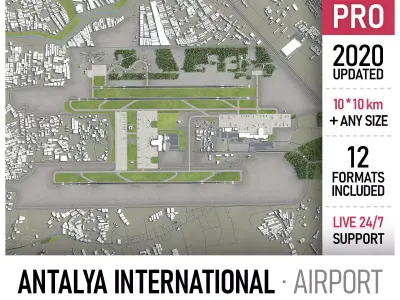 Antalya Airport - AYT Low-poly 3D model