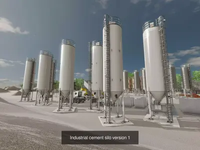 Industrial Cement Silo All Versions 3D Model Pack