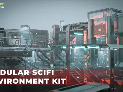 SciFi Exterior Environment Kit Vol 01 60 Asset  Low-poly 3D model