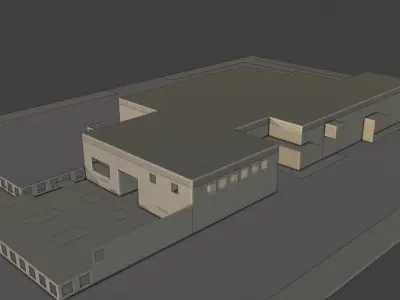 Layout 003 Restaurant Low-poly 3D model