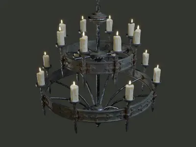 Candle Chandelier A Low-poly 3D model