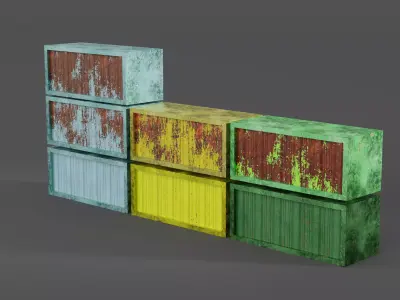 Container - PBR Pixel Art - PSX Style Low-poly 3D model