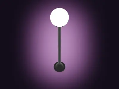 Lamppost floor lamp with globe 3D model