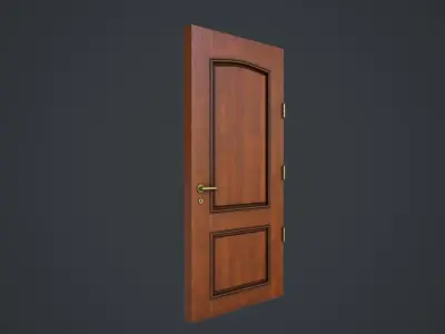 Interior Wooden Doors Set Low-poly 3D model