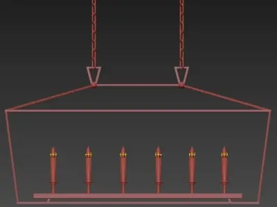 Linear Pendant Bronze RH chandelier 3D model purchase