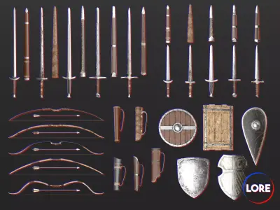 Medieval Collection Essential Weapons 3D Model Pack