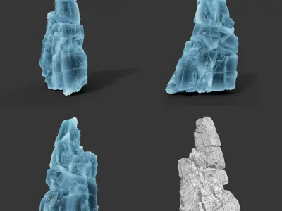 Low poly Ice Block Modular 210811 Low-poly 3D model