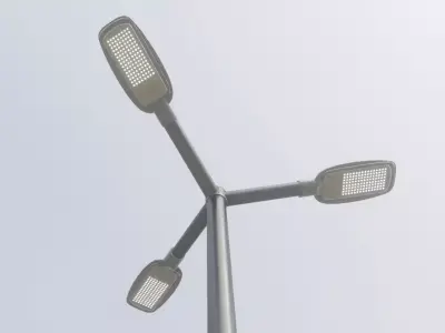 Street Light 12 Pole 3 Version 3 Low-poly 3D model