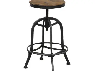 Jorgen Adjustable Height Swivel Bar Stool 3D model