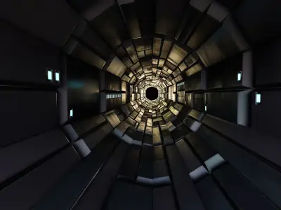  Sci Fi Tunnel Pack modular  Lowpoly Low-poly 3D model