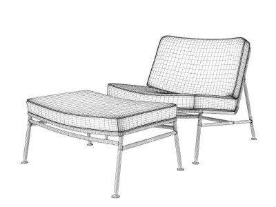 Backpack 2 Armchair and Footstool 3D model