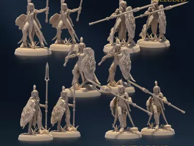 Undying Light Spearblade Nude and Normal Set x5 3D print model